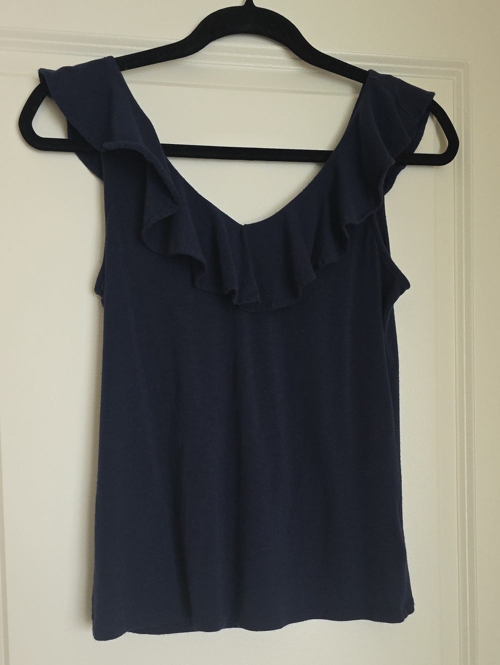 Lilly Pulitzer Navy Ruffle-Trim Sleeveless Tank